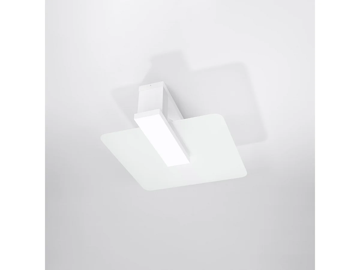 Plafonniers Nappo scandinave en bois/verre - 2 sources lumineuses 3000K - L.40 x H.47,5 cm - blanc