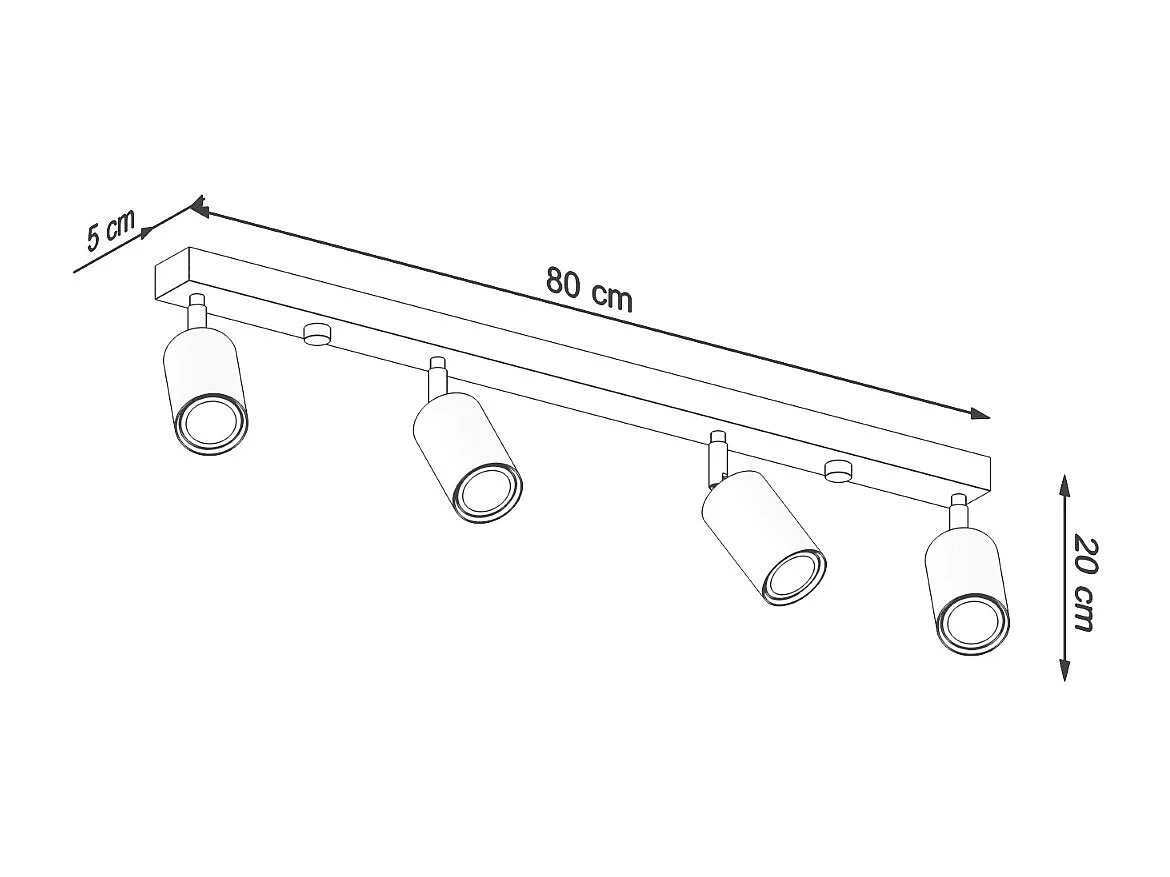 Plafonniers Vorix scandinave en bois - 4 sources lumineuses 4000K - L.80 x H.20 cm - chêne