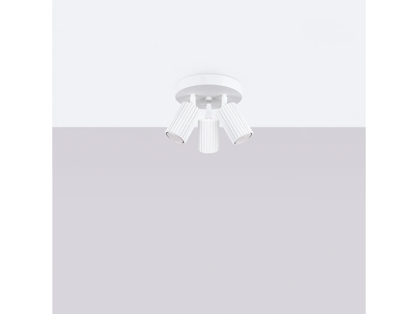 Plafonnier Gloow minimaliste en aluminium - 3 sources lumineuses 3000K - L.19,5 x H.18 cm - blanc