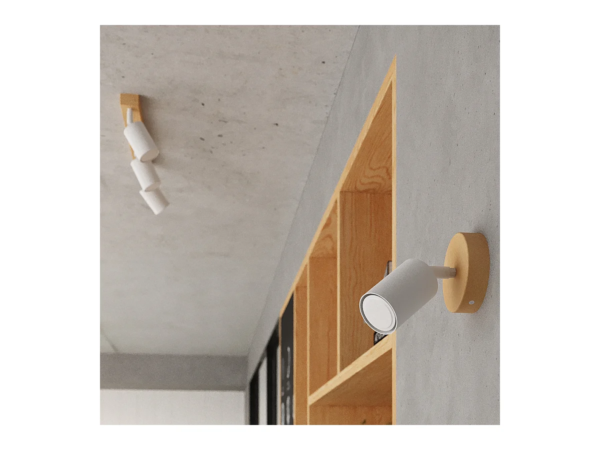 Plafondlampen Flare modern van  - 4 lichtbronnen 3000K - L.96 x H.17,5 cm - wit hout