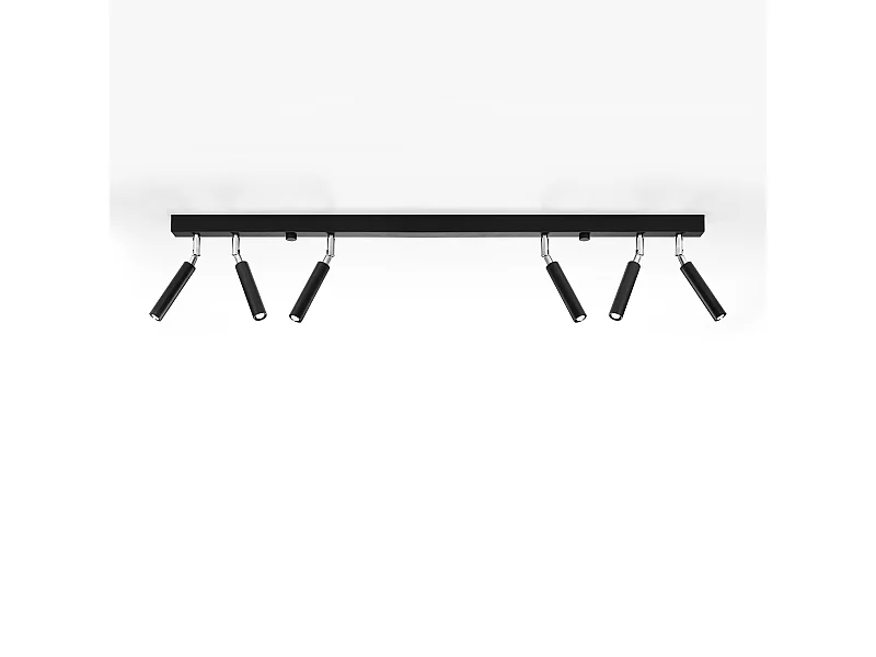 Plafondlampen Astix modern van  - 6 lichtbronnen 4000K - L.100 x H.20 cm - zwart