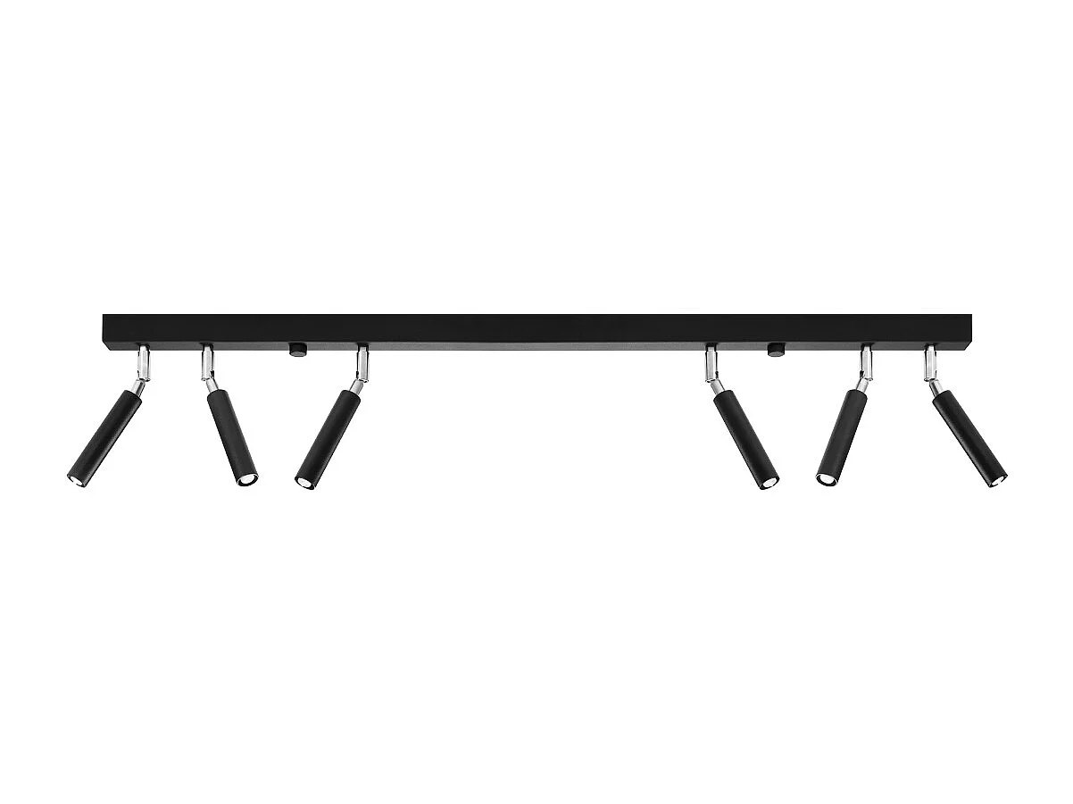 Plafonniers Astix moderne en aluminium - 6 sources lumineuses 4000K - L.100 x H.20 cm - noir