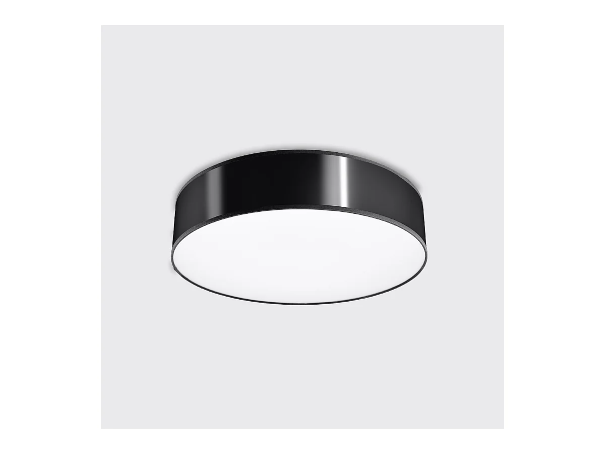 Plafony minimalistyczny Cercle, PVC - 4 źródło światła 3000K - L.55 x H.11 cm - czarny