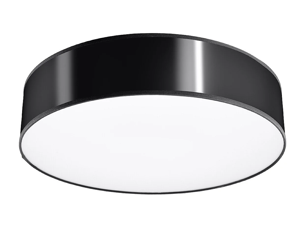 Plafonniers Cercle minimaliste en PVC - 4 sources lumineuses 3000K - L.55 x H.11 cm - noir