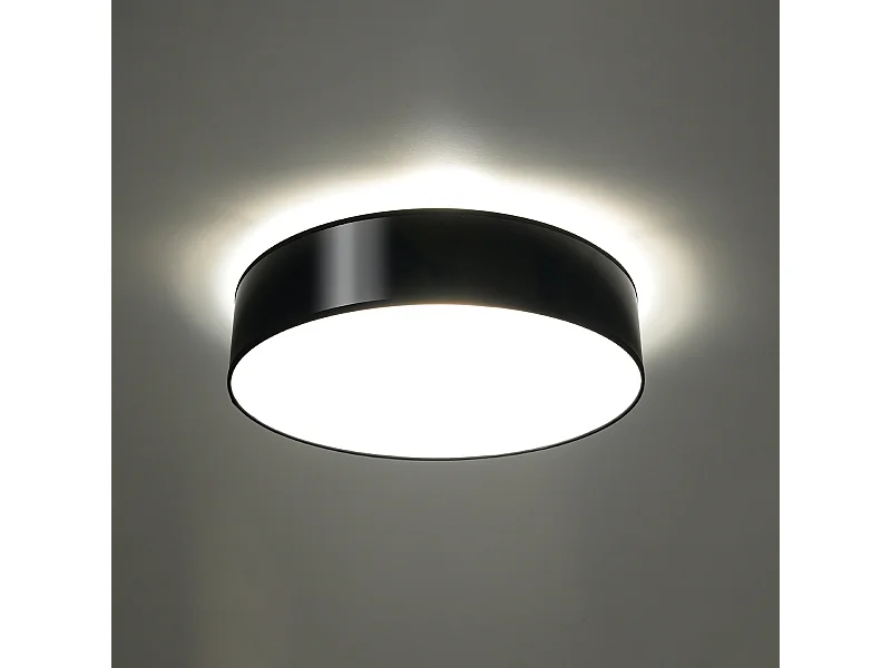 Lámparas de techo Cercle minimalista de CLORURO DE POLIVINILO - 4 fuentes luminosas 3000K - L.55 x A.11 cm - negro