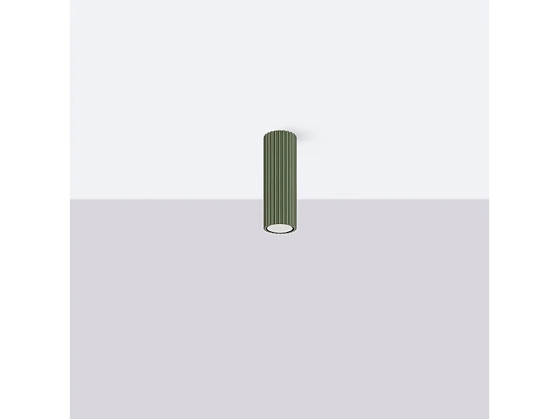 Plafonnier Gloow minimaliste en aluminium - 1 sources lumineuses 4000K - L.6,5 x H.20 cm - vert olive