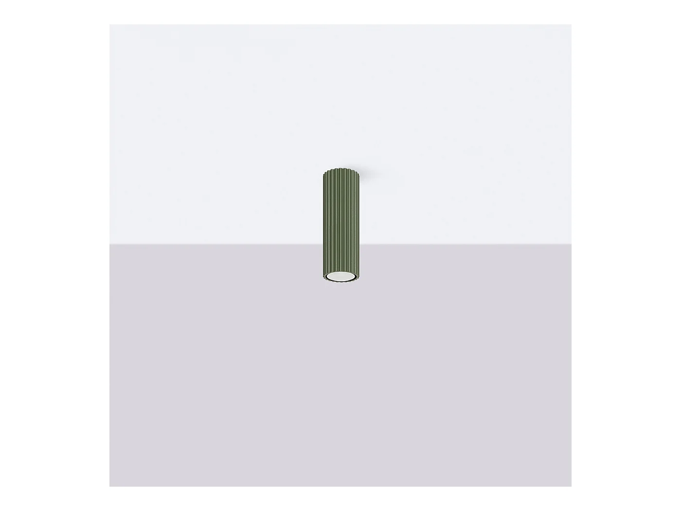 Plafonnier Gloow minimaliste en aluminium - 1 sources lumineuses 4000K - L.6,5 x H.20 cm - vert olive