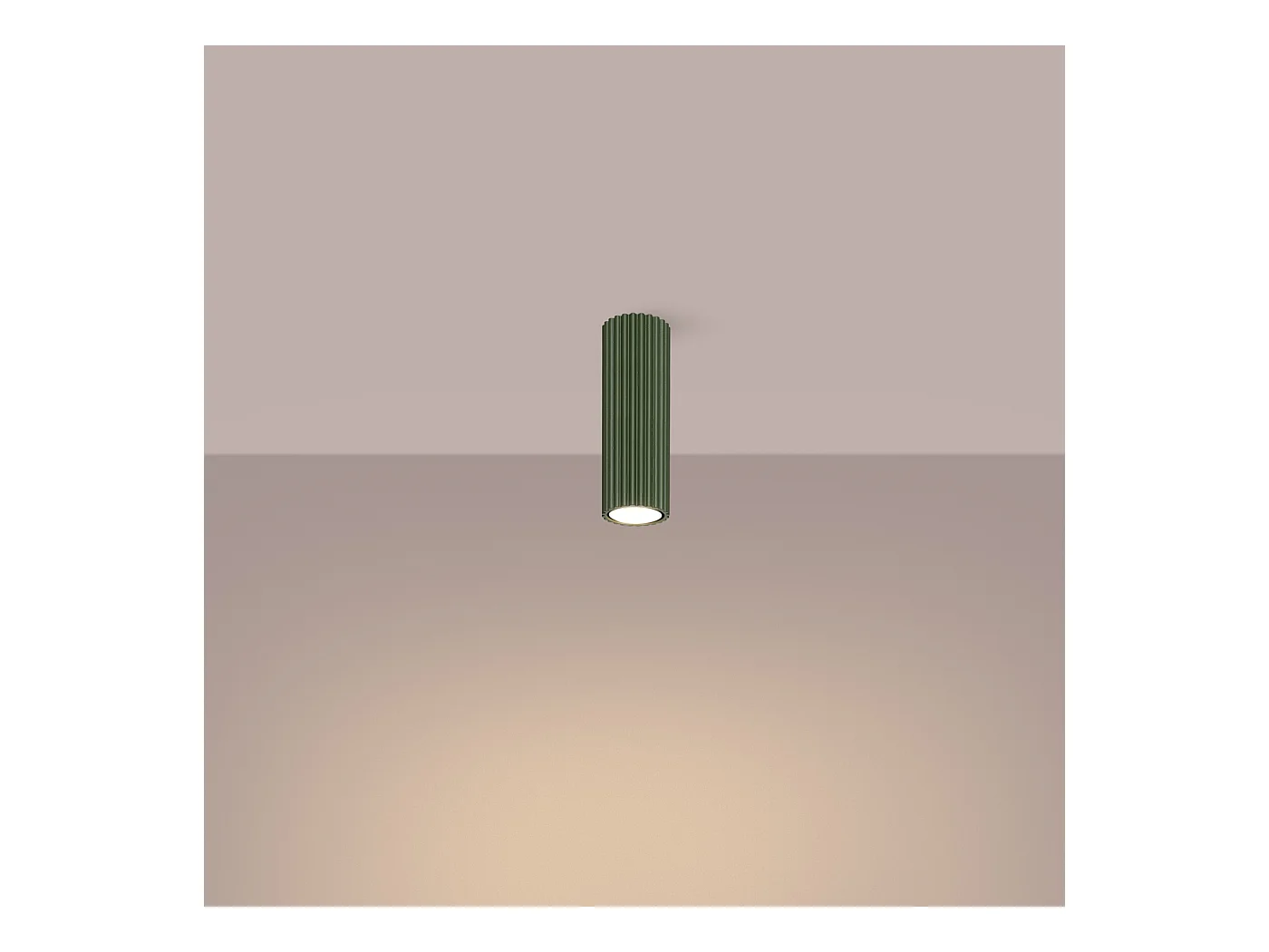 Plafonnier Gloow minimaliste en aluminium - 1 sources lumineuses 4000K - L.6,5 x H.20 cm - vert olive