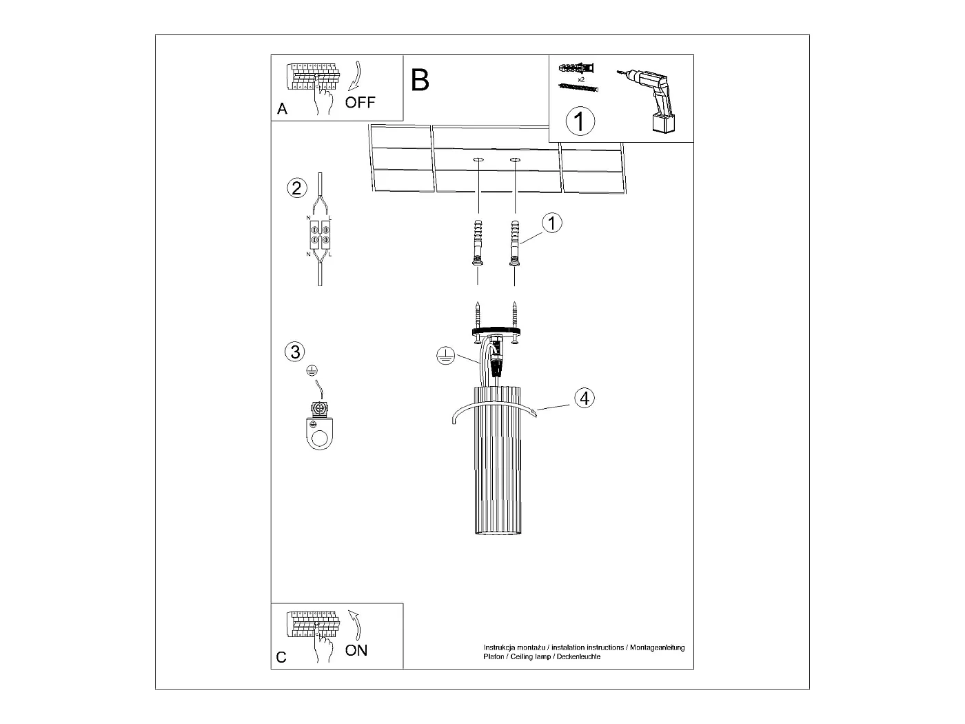 Plafonnier Gloow minimaliste en aluminium - 1 sources lumineuses 4000K - L.6,5 x H.20 cm - vert olive