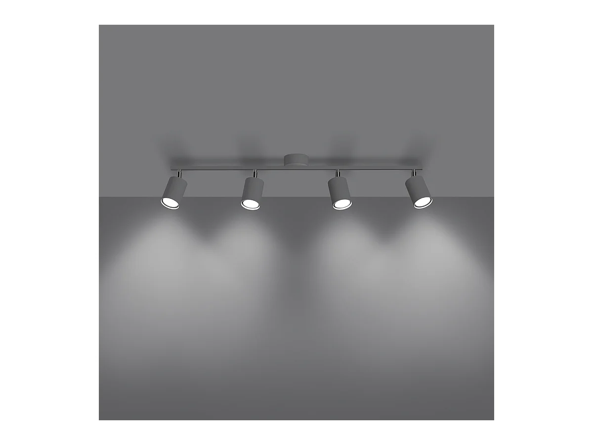 Plafony nowoczesny Torim, stal - 4 źródło światła 4000K - L.100 x H.20 cm - biały