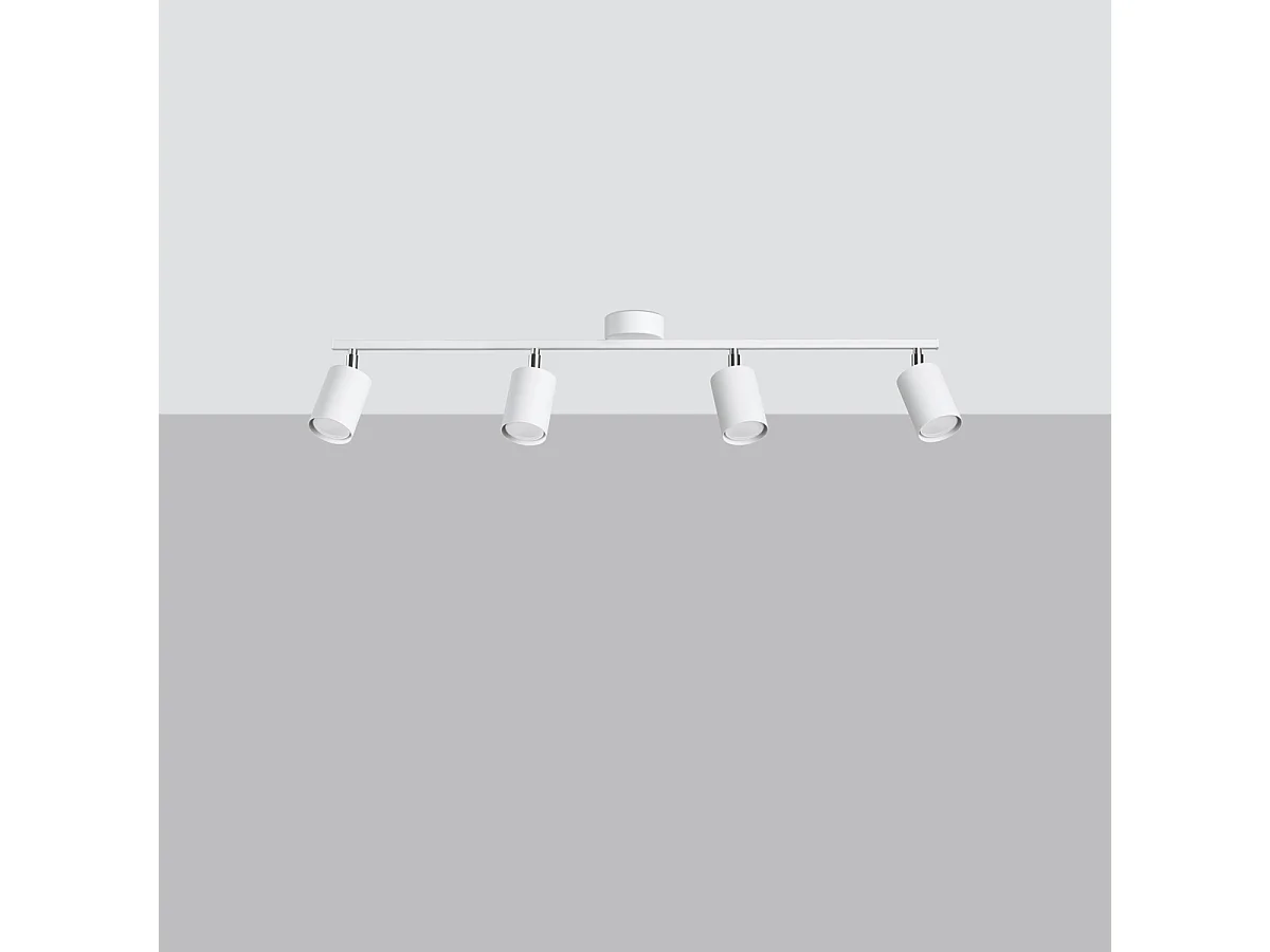 Plafonniers Torim moderne en acier - 4 sources lumineuses 4000K - L.100 x H.20 cm - blanc