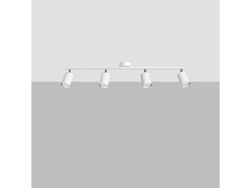 Plafondlampen Torim modern van  - 4 lichtbronnen 4000K - L.100 x H.20 cm - wit