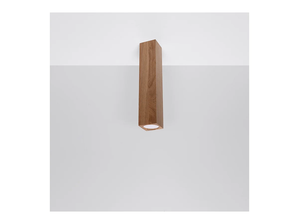 Plafony skandynawski Zezu, drewno - 1 źródło światła 4000K - L.6 x H.30 cm - dąb