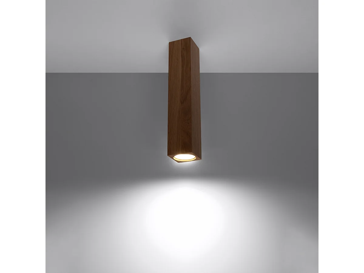 Plafonniers Zezu scandinave en bois - 1 sources lumineuses 4000K - L.6 x H.30 cm - chêne