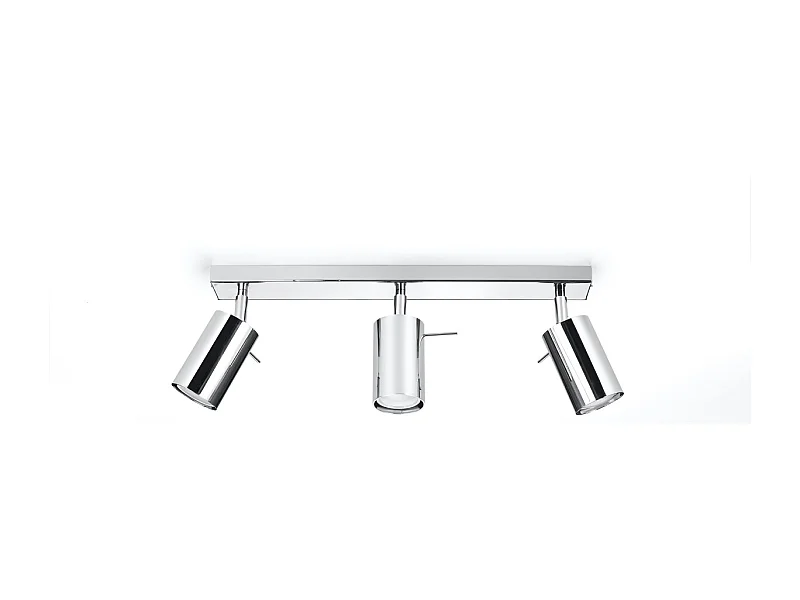 Plafonniers Briix moderne en acier - 3 sources lumineuses 4000K - L.45 x H.16 cm - chrome