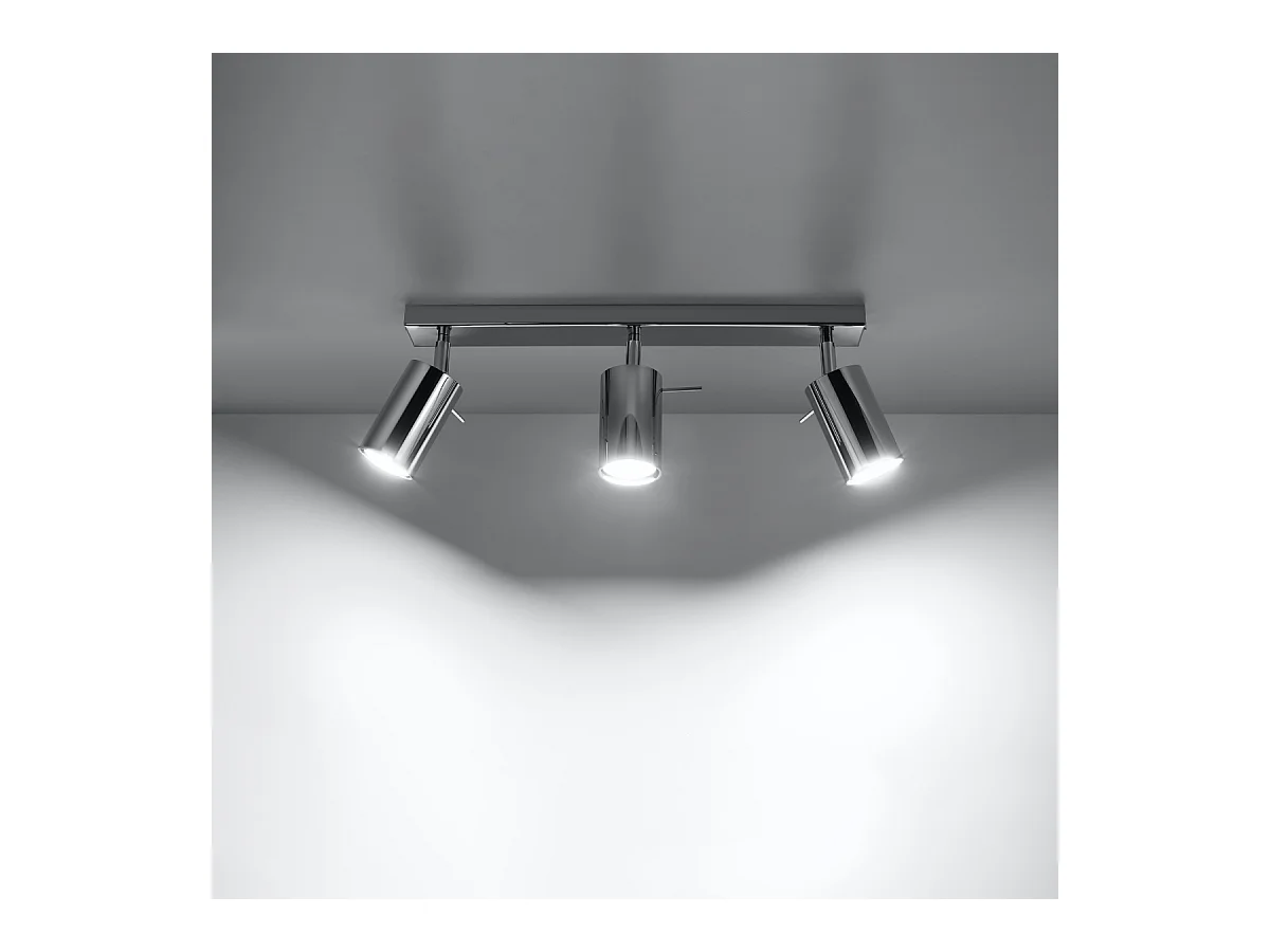 Plafonniers Briix moderne en acier - 3 sources lumineuses 4000K - L.45 x H.16 cm - chrome