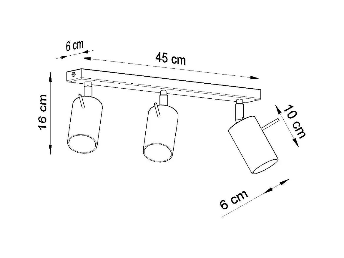 Plafonniers Briix moderne en acier - 3 sources lumineuses 4000K - L.45 x H.16 cm - chrome