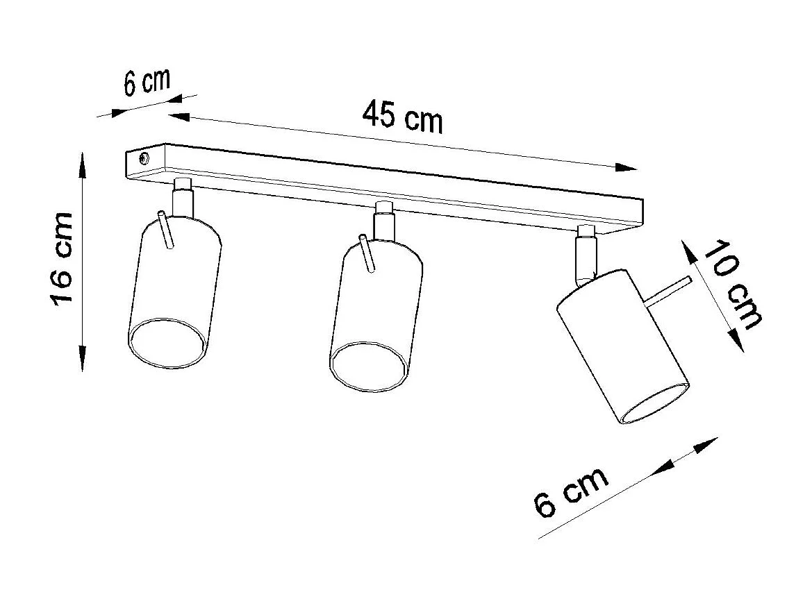 Plafonniers Briix moderne en acier - 3 sources lumineuses 4000K - L.45 x H.16 cm - chrome