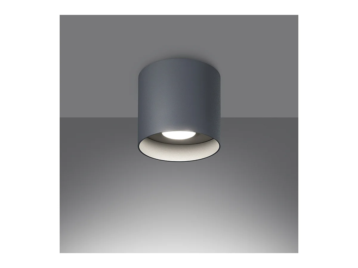 Plafondlampen Shiis minimalistisch van  - 1 lichtbronnen 4000K - L.12 x H.11 cm - grijs