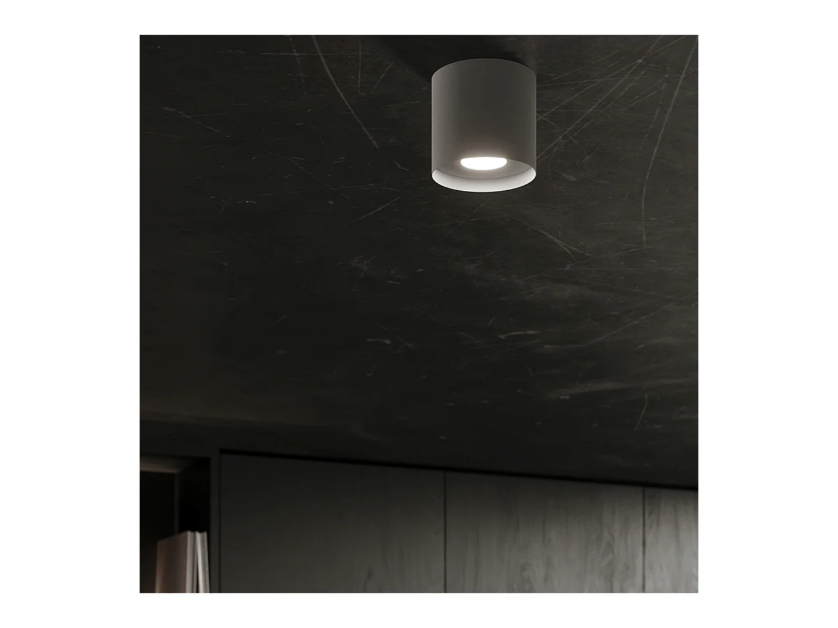 Plafondlampen Shiis minimalistisch van  - 1 lichtbronnen 4000K - L.12 x H.11 cm - grijs