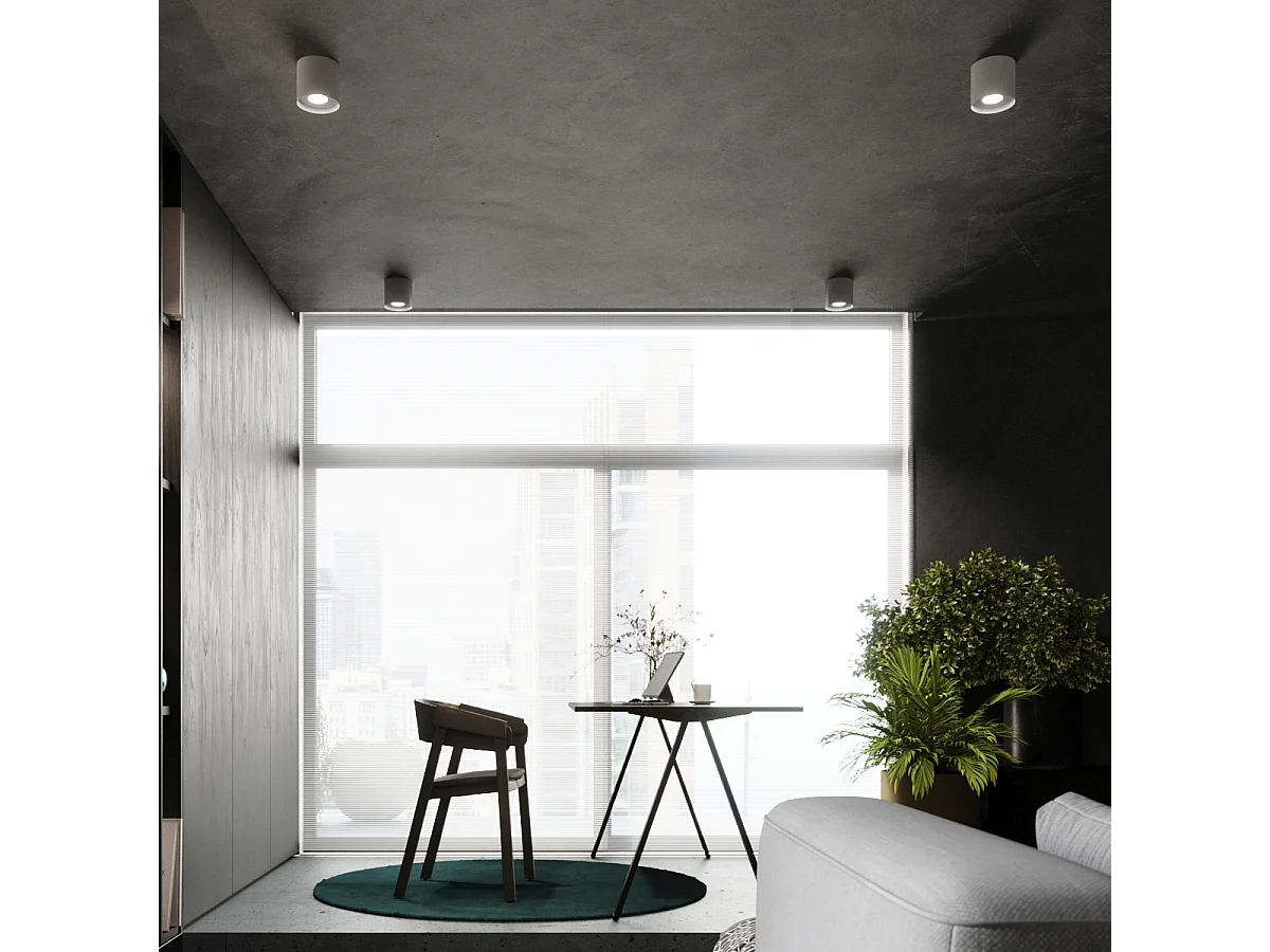 Plafonniers Shiis minimaliste en aluminium - 1 sources lumineuses 4000K - L.12 x H.11 cm - gris