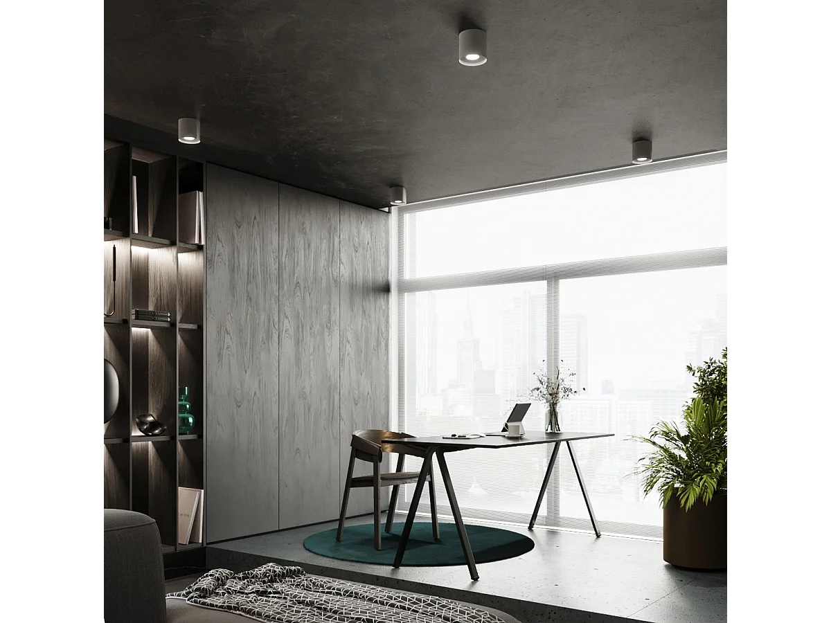 Plafonniers Shiis minimaliste en aluminium - 1 sources lumineuses 4000K - L.12 x H.11 cm - gris