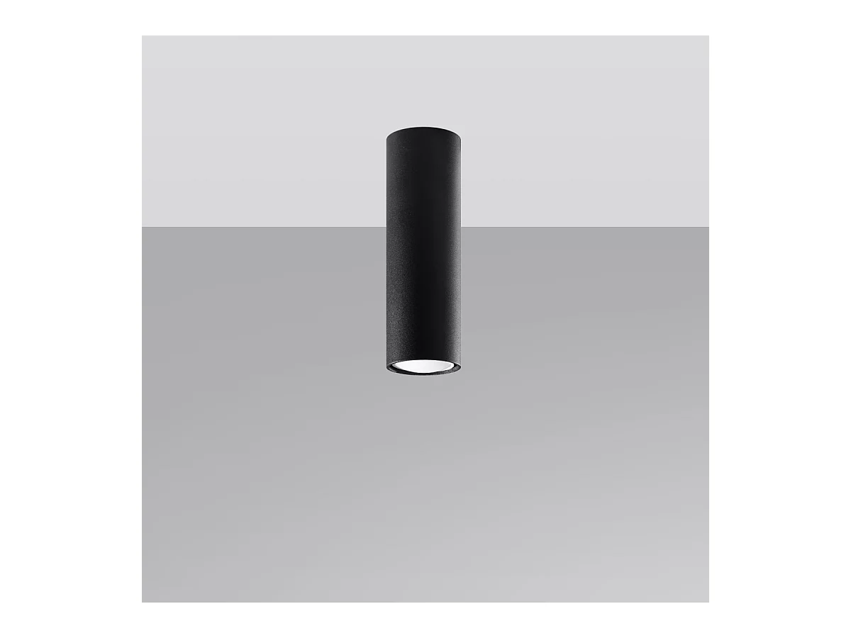 Plafony nowoczesny Toris, stal - 1 źródło światła 4000K - L.6 x H.20 cm - czarny