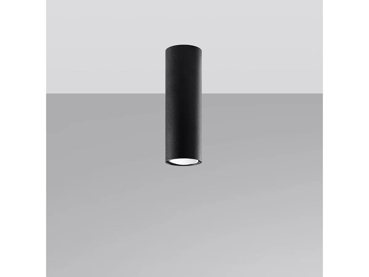 Plafonniers Toris moderne en acier - 1 sources lumineuses 4000K - L.6 x H.20 cm - noir