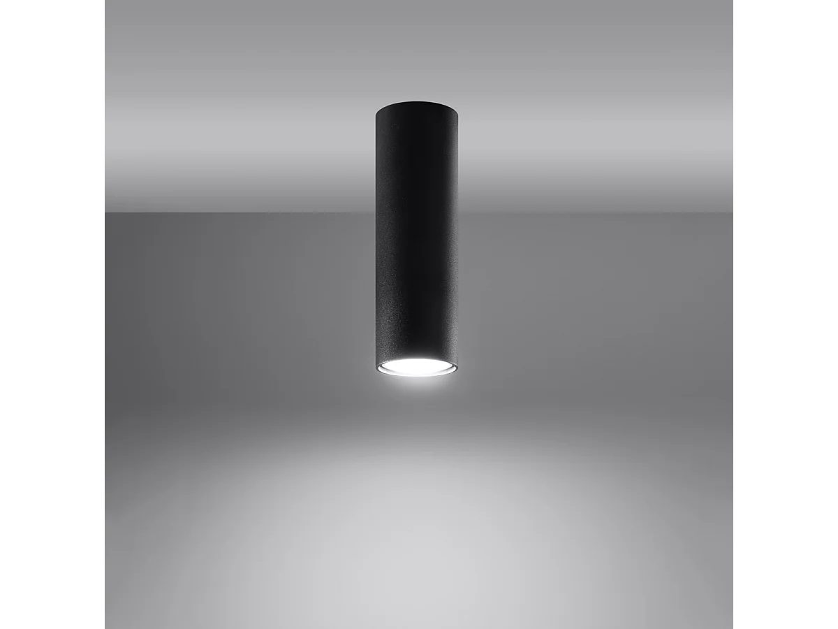 Plafonniers Toris moderne en acier - 1 sources lumineuses 4000K - L.6 x H.20 cm - noir