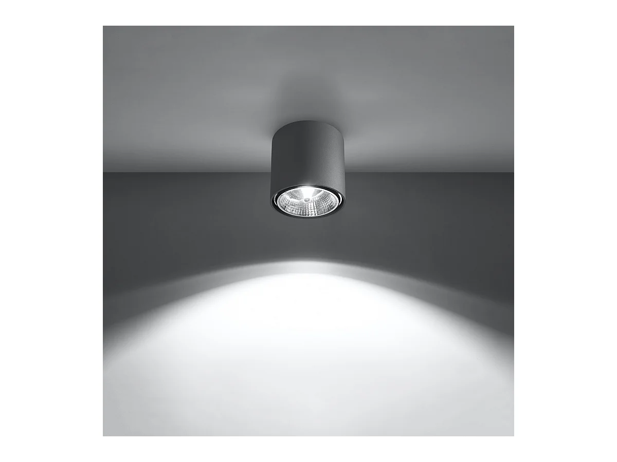 Plafonniers Qioli moderne en aluminium - 1 sources lumineuses 4000K - L.12 x H.11 cm - gris