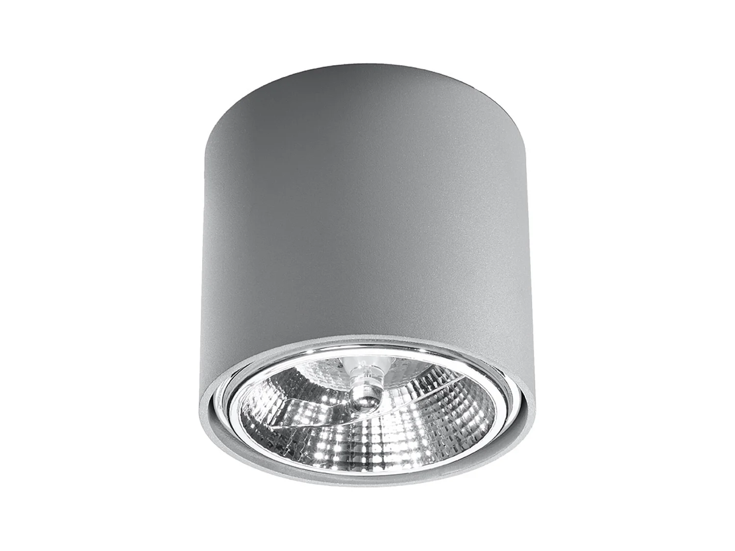 Plafonniers Qioli moderne en aluminium - 1 sources lumineuses 4000K - L.12 x H.11 cm - gris