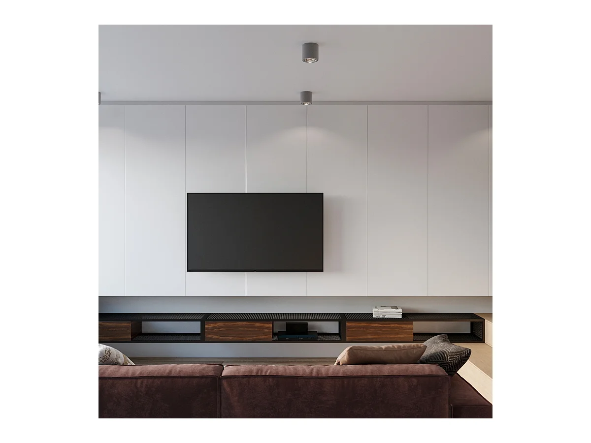 Plafonniers Qioli moderne en aluminium - 1 sources lumineuses 4000K - L.12 x H.11 cm - gris