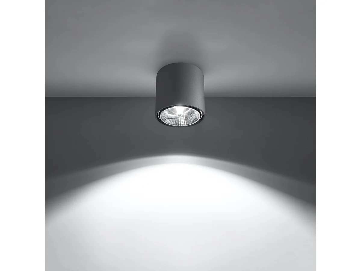 Plafonniers Qioli moderne en aluminium - 1 sources lumineuses 4000K - L.12 x H.11 cm - gris