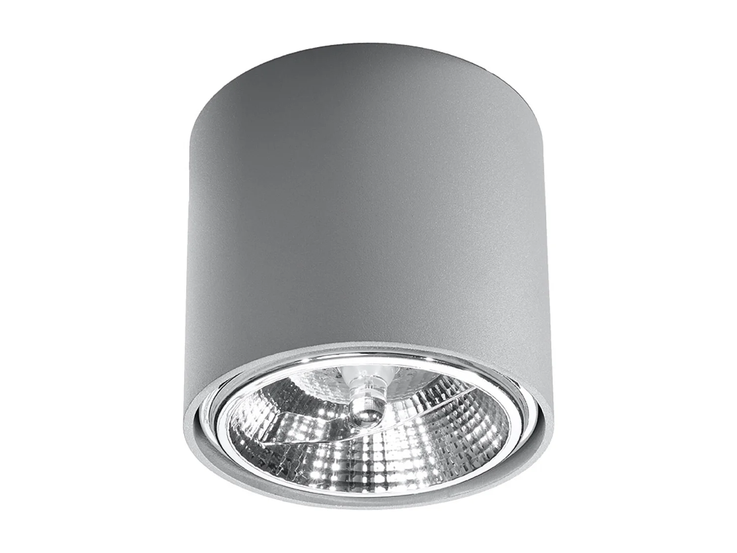 Plafonniers Qioli moderne en aluminium - 1 sources lumineuses 4000K - L.12 x H.11 cm - gris