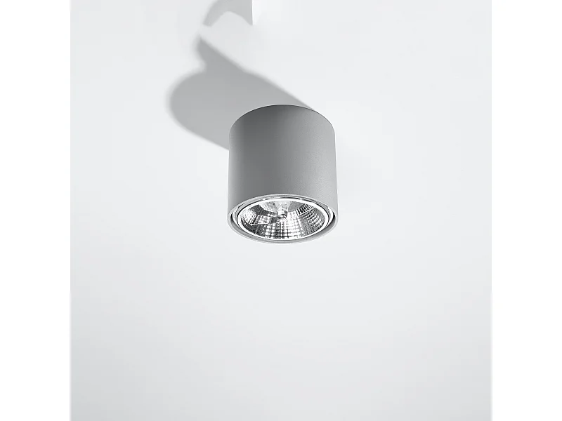 Plafonniers Qioli moderne en aluminium - 1 sources lumineuses 4000K - L.12 x H.11 cm - gris