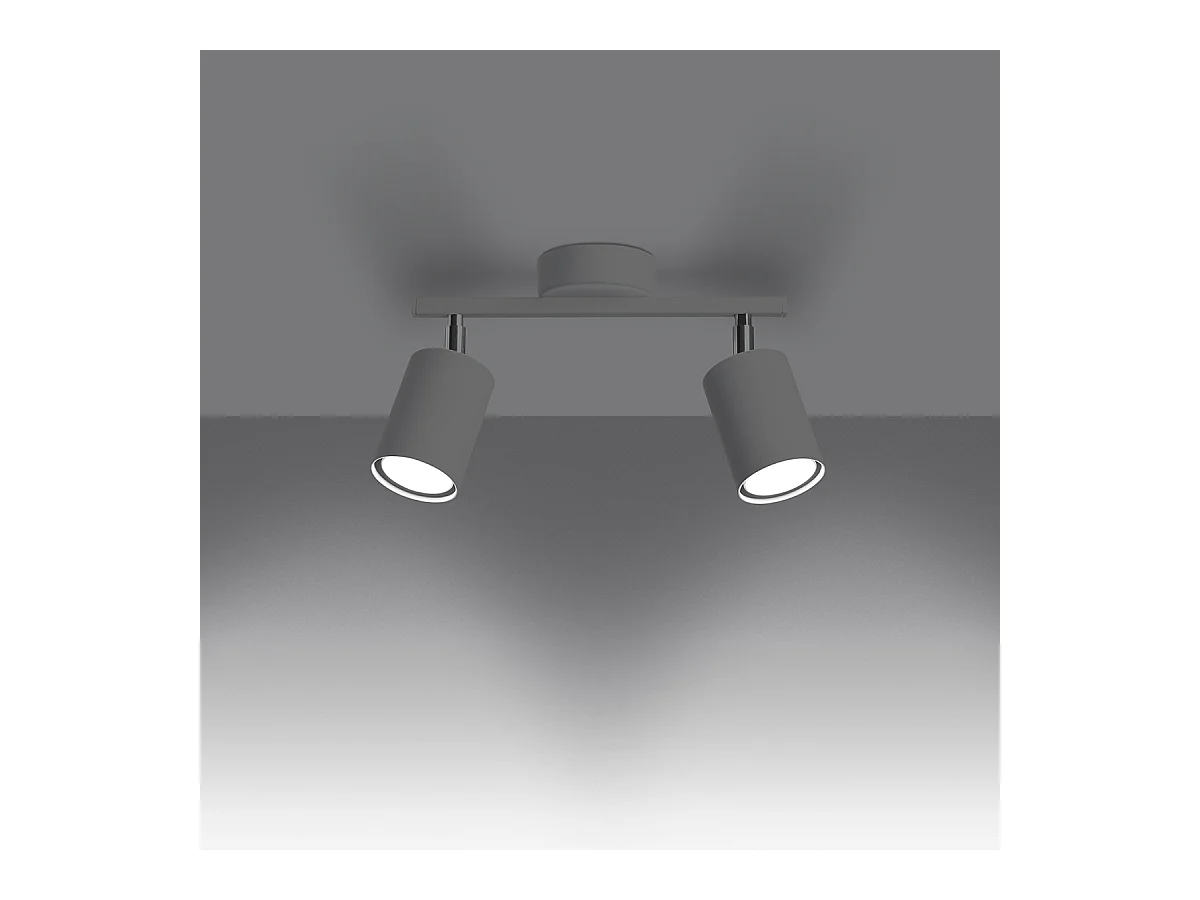 Plafony minimalistyczny Torim, stal - 2 źródło światła 4000K - L.26 x H.20 cm - biały