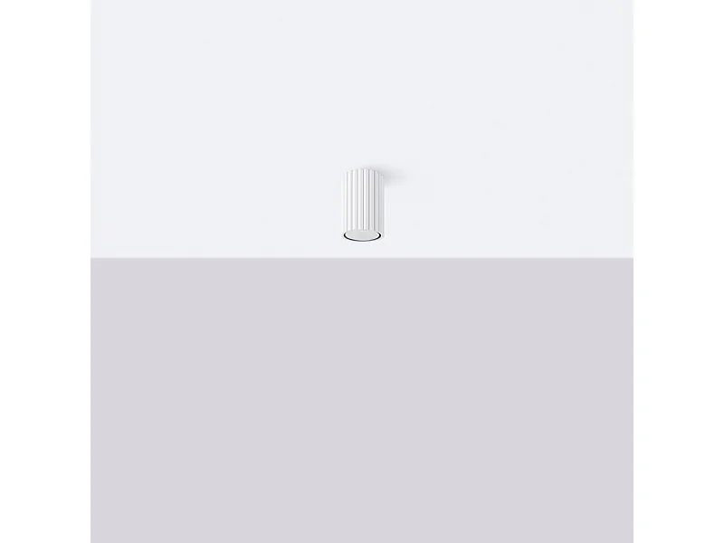 Plafonnier Gloow minimaliste en aluminium - 1 sources lumineuses 4000K - L.6,5 x H.10 cm - blanc