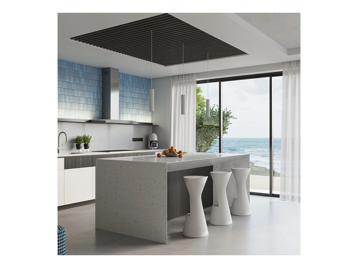 Plafonnier Gloow minimaliste en aluminium - 1 sources lumineuses 4000K - L.6,5 x H.10 cm - blanc