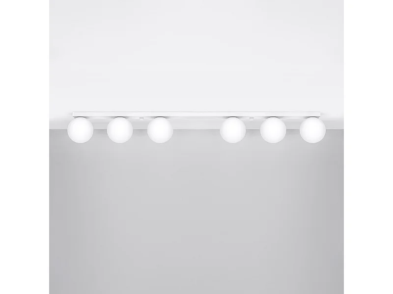 Plafondlampen Zynfi modern van  - 6 lichtbronnen 4000K - L.120 x H.14,5 cm - wit