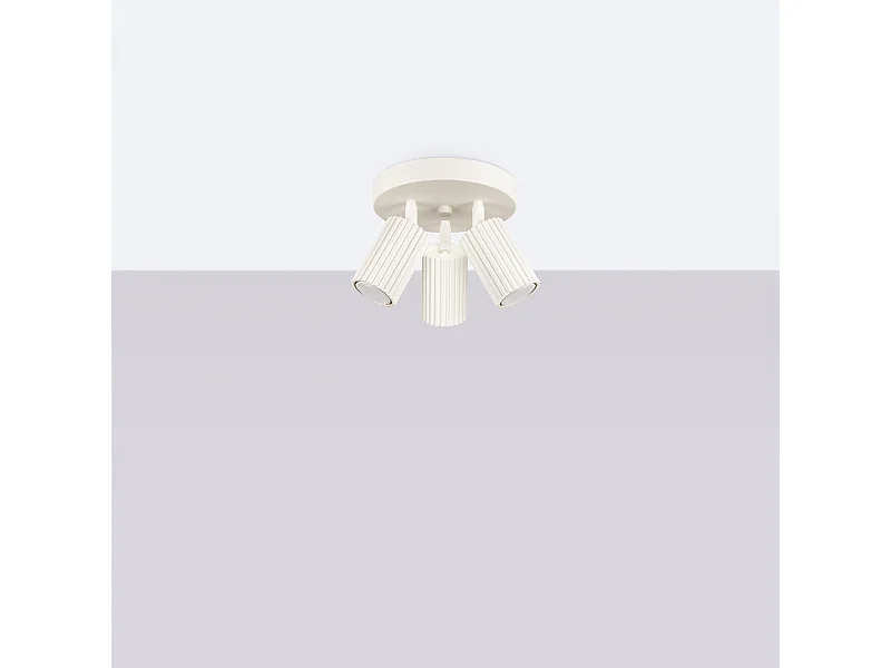 Plafondlamp Gloow minimalistisch van  - 3 lichtbronnen 4000K - L.19,5 x H.18 cm - beige