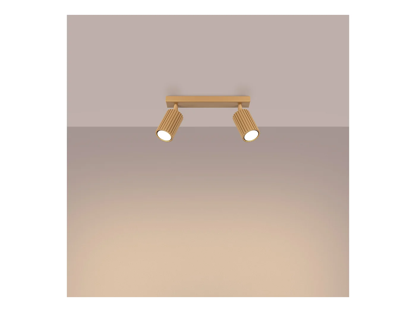 Plafondlamp Gloow minimalistisch van  - 2 lichtbronnen 4000K - L.30 x H.16,5 cm - gouden