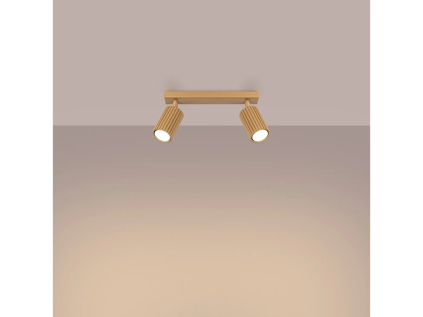 Plafonnier Gloow minimaliste en aluminium - 2 sources lumineuses 4000K - L.30 x H.16,5 cm - doré