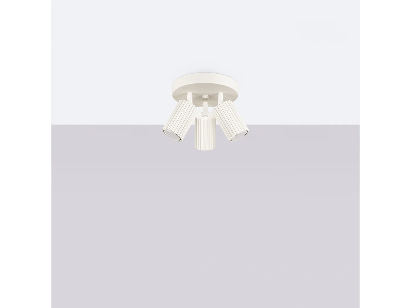 Plafonnier Gloow minimaliste en aluminium - 3 sources lumineuses 3000K - L.19,5 x H.18 cm - beige