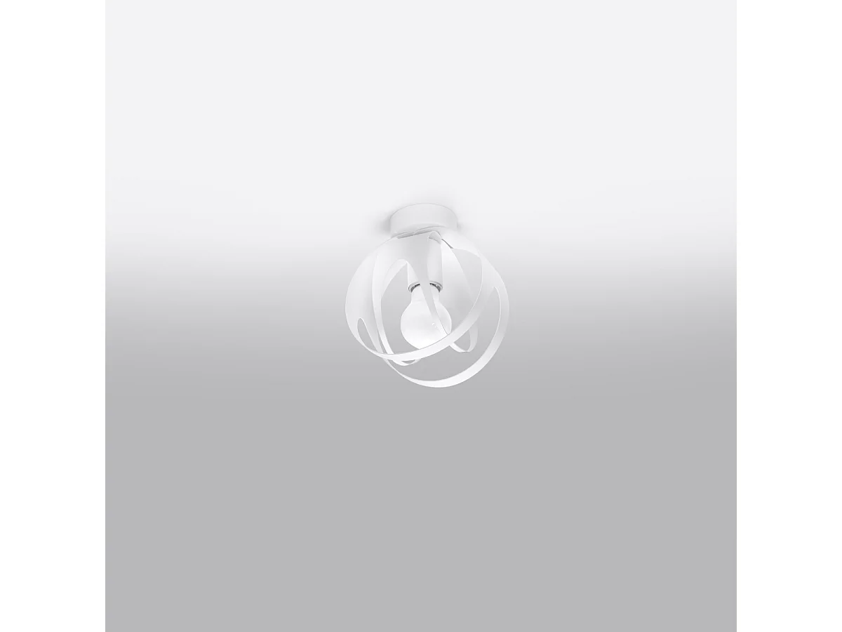 Plafonniers Novetex moderne en acier - 1 sources lumineuses 4000K - L.16 x H.21 cm - blanc