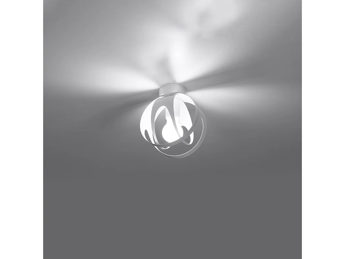 Plafonniers Novetex moderne en acier - 1 sources lumineuses 4000K - L.16 x H.21 cm - blanc