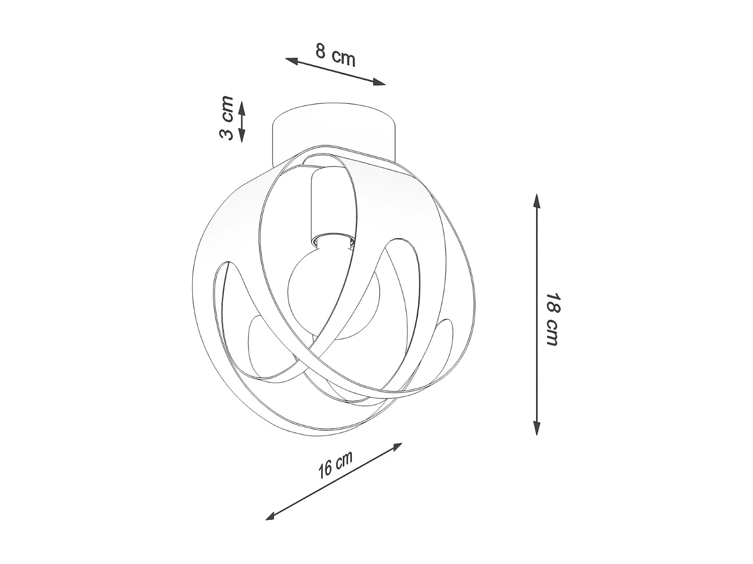 Plafonniers Novetex moderne en acier - 1 sources lumineuses 4000K - L.16 x H.21 cm - blanc