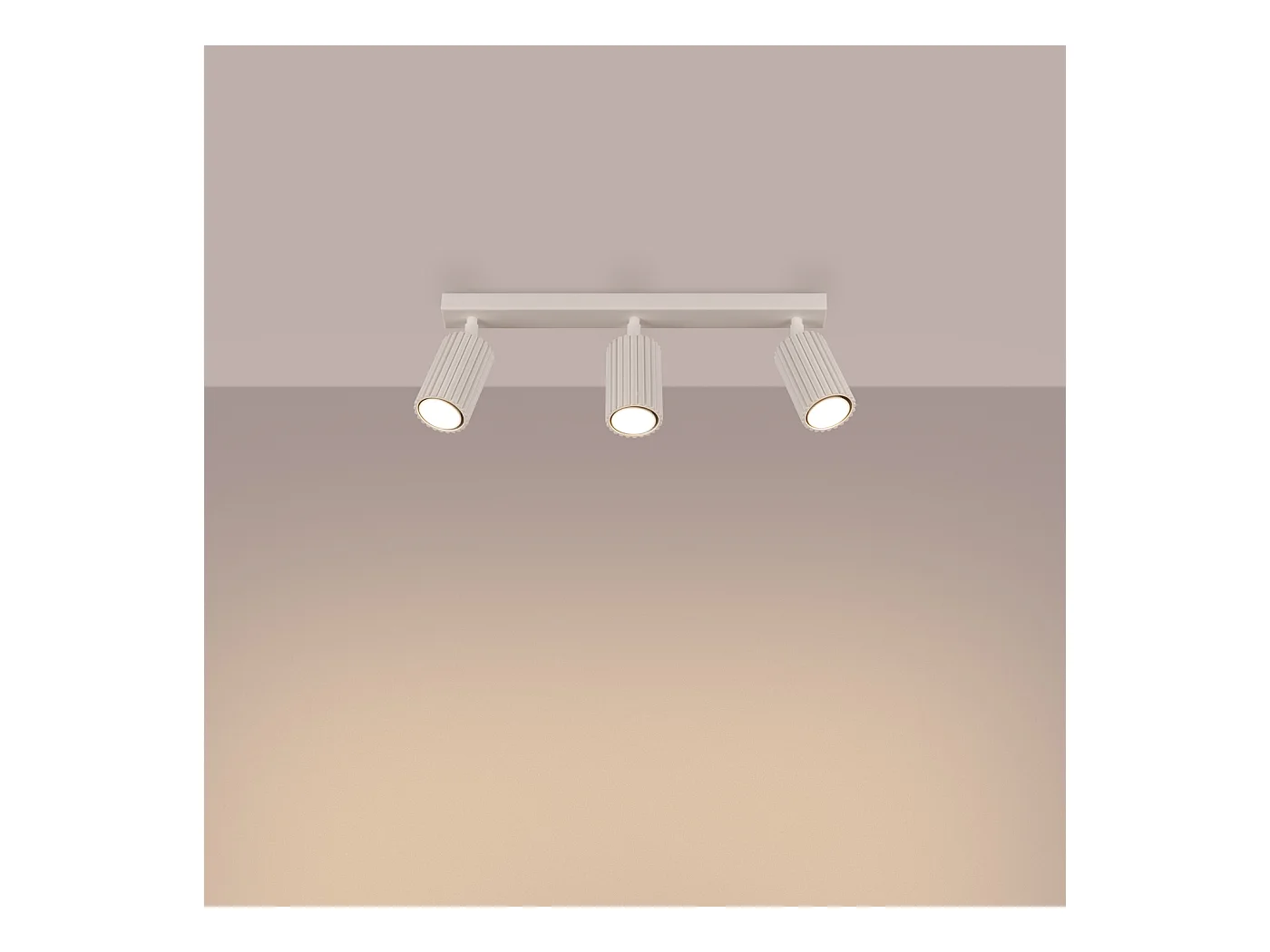 Plafondlamp Gloow minimalistisch van  - 3 lichtbronnen 4000K - L.45 x H.16,5 cm - beige