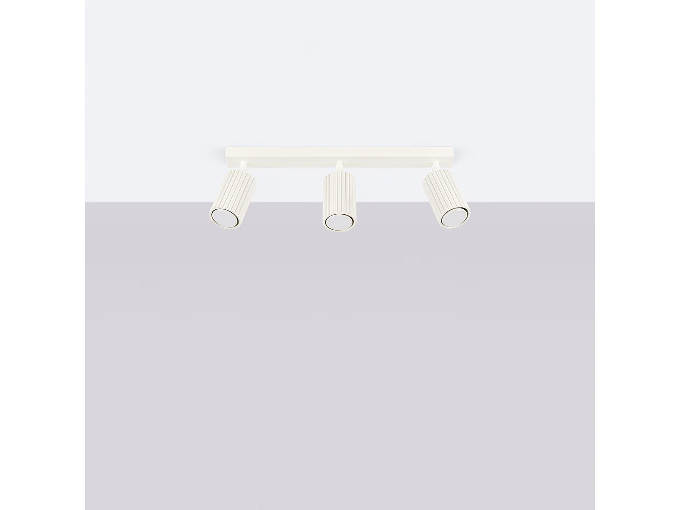 Plafonnier Gloow minimaliste en aluminium - 3 sources lumineuses 4000K - L.45 x H.16,5 cm - beige