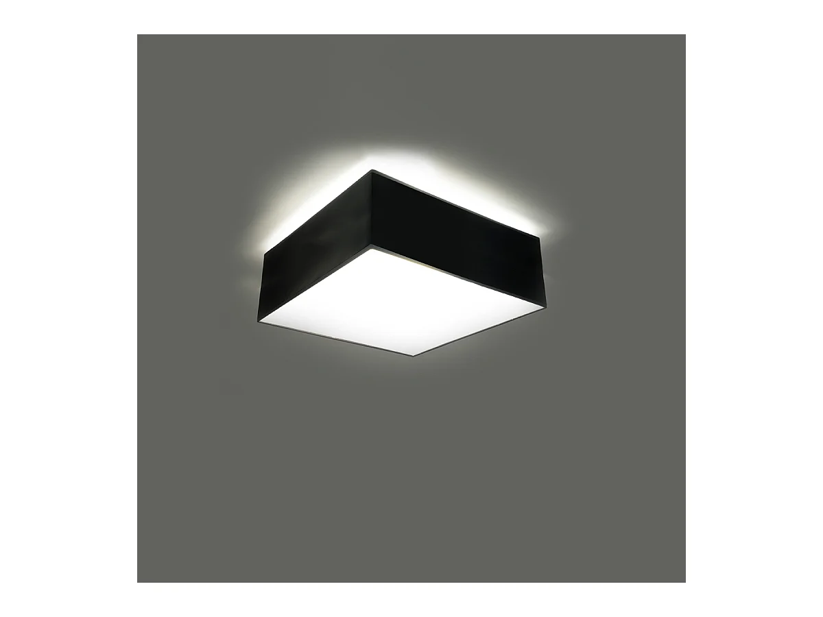 Plafony minimalistyczny Care, PVC - 1 źródło światła 4000K - L.25 x H.11 cm - czarny