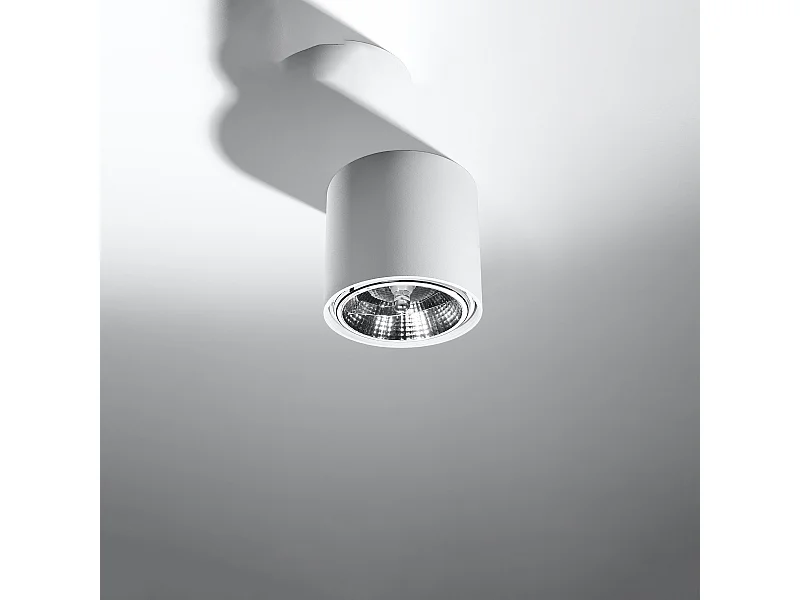 Plafonniers Qioli moderne en aluminium - 1 sources lumineuses 4000K - L.12 x H.11 cm - blanc